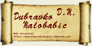 Dubravko Malobabić vizit kartica